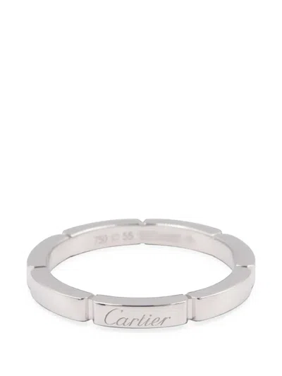 Pre-owned Cartier 2010s Maillon Panthère Ring In Silver