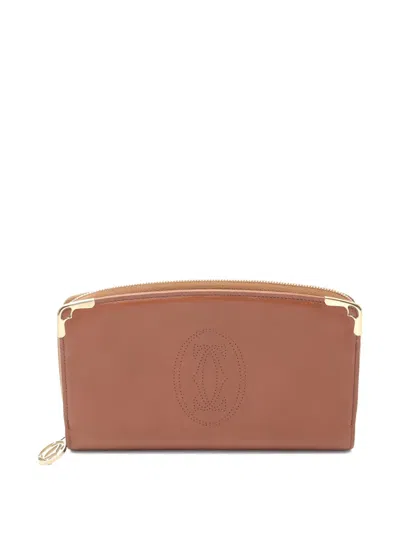 Pre-owned Cartier 2010s Marcello Zip-up Wallet In Brown