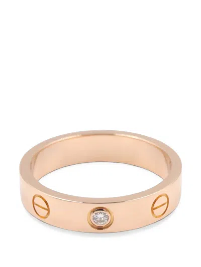 Pre-owned Cartier 2010s Mini Love Diamond Ring In 粉色
