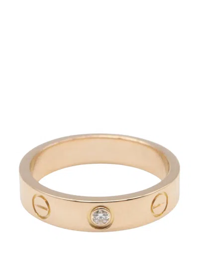 Pre-owned Cartier 2010s Mini Love Diamond Ring In Pink