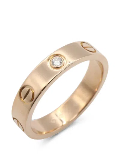 Pre-owned Cartier 2010s Mini Love Diamond Ring In Pink