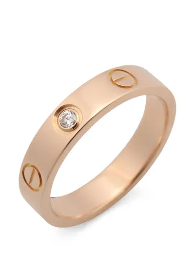 Pre-owned Cartier 2010s Mini Love Diamond Ring In Pink