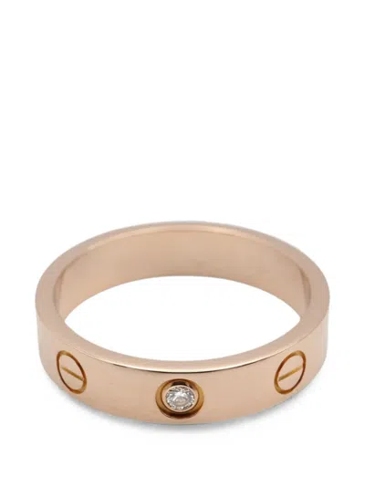 Pre-owned Cartier 2010s Mini Love Diamond Ring In Pink