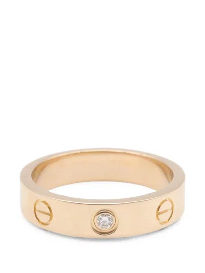 Pre-owned Cartier 2010s Mini Love Diamond Ring In Pink