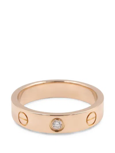 Pre-owned Cartier 2010s Mini Love Diamond Ring In Pink