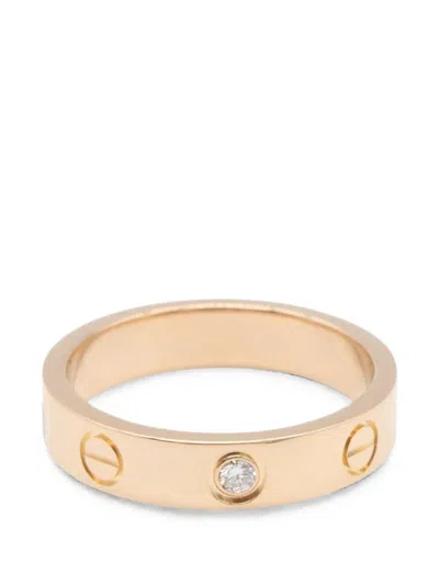 Pre-owned Cartier 2010s Mini Love Diamond Ring In Pink