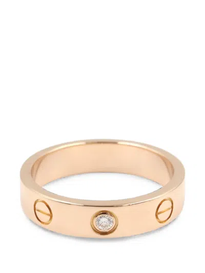 Pre-owned Cartier 2010s Mini Love Diamond Ring In Pink