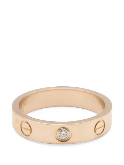 Pre-owned Cartier 2010s Mini Love Diamond Ring In Pink
