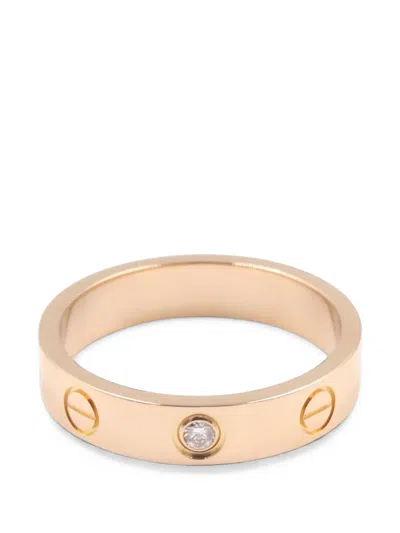 Pre-owned Cartier 2010s Mini Love Diamond Ring In Pink