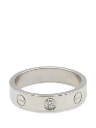Pre-owned Cartier 2010s Mini Love Diamond Ring In Silver