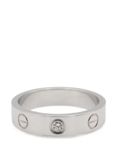 Pre-owned Cartier 2010s Mini Love Diamond Ring In Silver