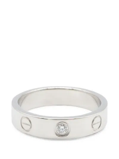 Pre-owned Cartier 2010s Mini Love Diamond Ring In Silver