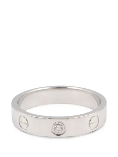 Pre-owned Cartier 2010s Mini Love Diamond Ring In Silver
