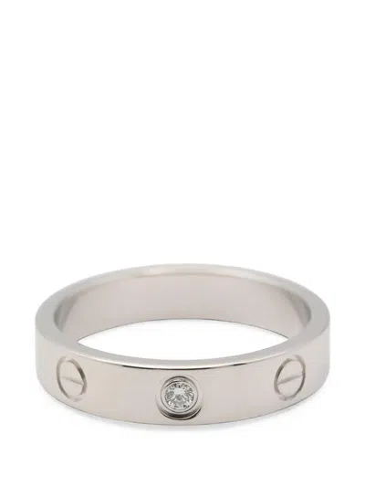 Pre-owned Cartier 2010s Mini Love Diamond Ring In Silver