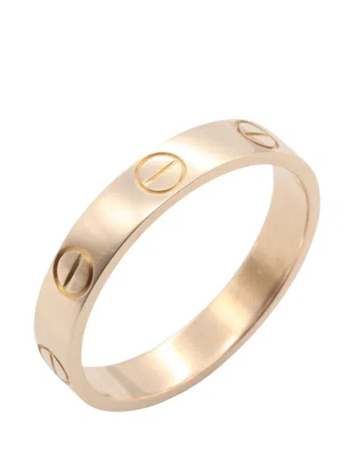 Pre-owned Cartier 2010s Mini Love Embossed-details Ring In Pink