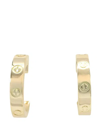 Pre-owned Cartier 2010s Mini Love Motif Earrings In Gold