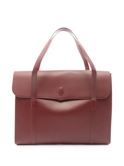 Pre-owned Cartier 2010s Must De  Leather Tote Bag In Red