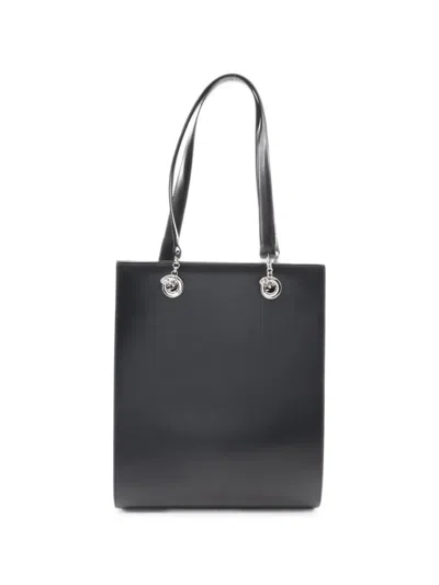 Pre-owned Cartier 2010s Panthère Leather Tote Bag In Black