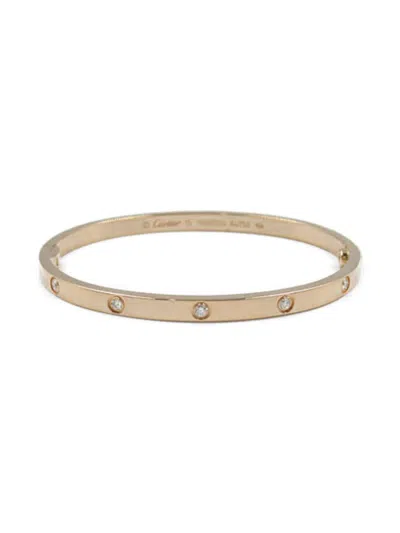 Pre-owned Cartier 2010s  18kt Rose Gold Small Love Diamond Bracelet In 金色