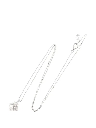 Pre-owned Cartier 2010s Reflection Diamond Necklace In Silver