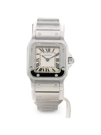 Pre-owned Cartier 2010s Santos Galbée 24mm Watch In White