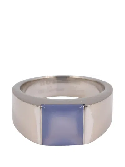 Pre-owned Cartier 2010s Tank Chalcedony Ring In Silver
