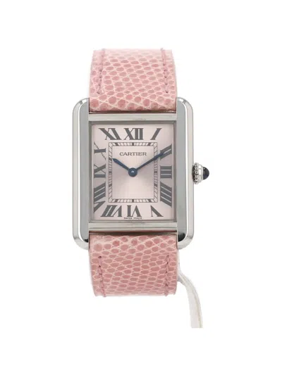 Pre-owned Cartier 2010s Tank Solo 31mm Watch In Pink