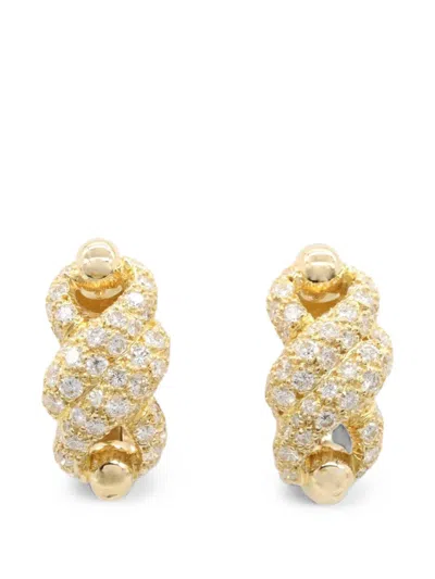 Pre-owned Cartier 2010s Tornado Diamond Earrings In Gold
