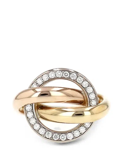 Pre-owned Cartier 2010s Trinity Crash Diamond Ring In Gold