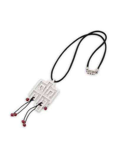 Pre-owned Cartier 2010s Wish Knot Multi-stone Necklace In Silver