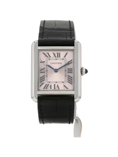 Pre-owned Cartier 2014 Tank Solo 24mm Watch In Pink