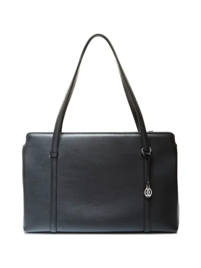 Pre-owned Cartier 2015-2025s Cabochon Leather Tote Bag In Black