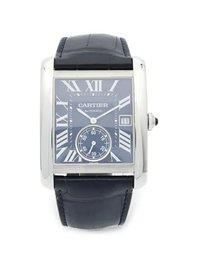 Pre-owned Cartier 2016 Tank Mc 44mm Watch In Blue