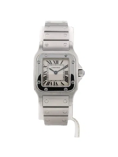 Pre-owned Cartier 2017 Santos Galbée 24mm Watch In White