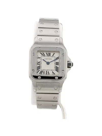 Pre-owned Cartier 2017 Santos Galbée 24mm Watch In White