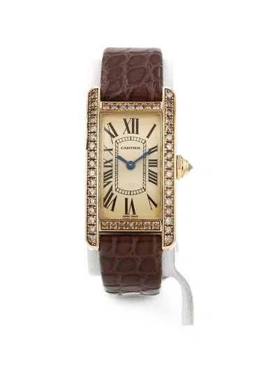 Pre-owned Cartier 2017 Tank Américaine 35mm Watch In Neutrals