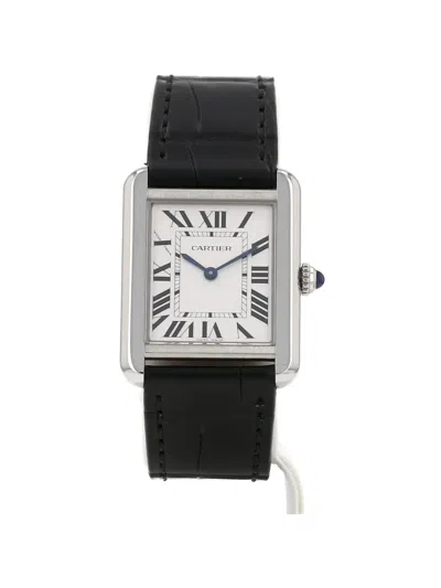 Pre-owned Cartier 2018 Tank Solo 31mm Watch In White