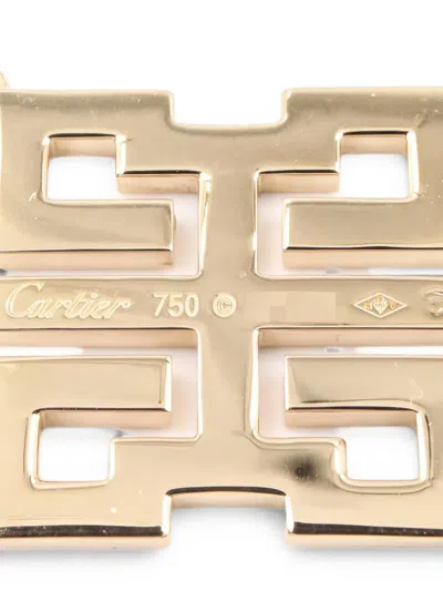Pre-owned Cartier 2020s Dragon Mini Wish Knot Diamond Necklace In Gold