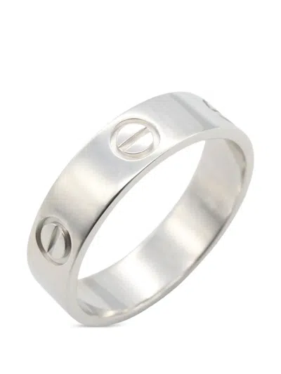 Pre-owned Cartier 2020s Love Screw-detail Ring In Silver