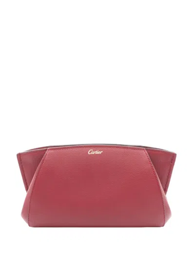 Pre-owned Cartier 2021-2024 C De  Clutch Bag In Red