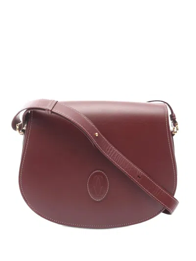 Pre-owned Cartier 20th Century Leather Must De  Crossbody Bag In Red