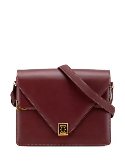 Pre-owned Cartier 20th Century Leather Must De  Crossbody Bag In Red