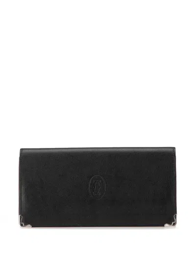 Pre-owned Cartier 20th Century Leather Must De  Wallet Long Wallets In Black
