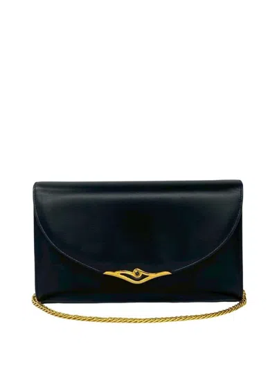 Pre-owned Cartier 20th Century Leather Sapphire Chain Crossbody Bag In Blue