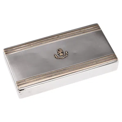 Pre-owned Cartier 20thc English Solid Silver & 9k Gold Cigar Case By  Of New Bond St C.1929
