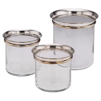 Pre-owned Cartier 20thc French Silver Mounted Glass Ice Buckets & Champagne Cooler By