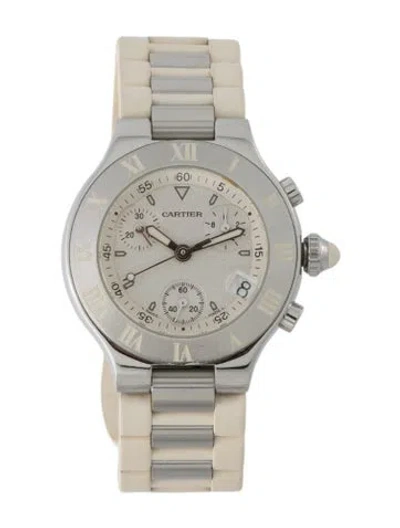 Pre-owned Cartier 21 Chronoscaph Watch, 32mm In Multi