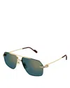 Cartier 24k Gold & Platinum Plated Navigator Sunglasses, 60mm In Gold/blue Mirrored Gradient