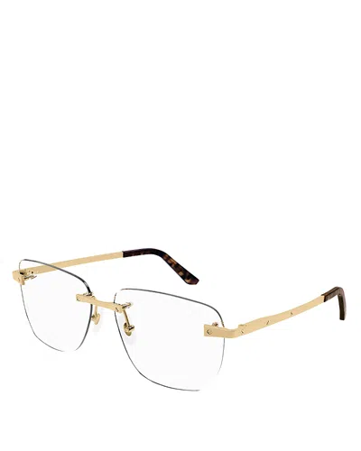 Cartier 24k Gold Rimless Square Eyeglasses, 58mm