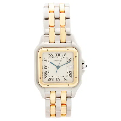 Pre-owned Cartier 2-row Panther W25027b6 187957 2-tone Steel & Gold Jumbo Watch In Multi